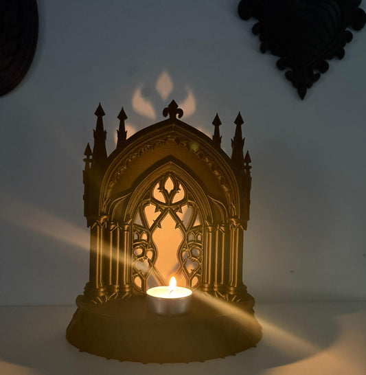 Gothic Cathedral Book Nook – Handmade Candle Display (LED Tealight Holder)